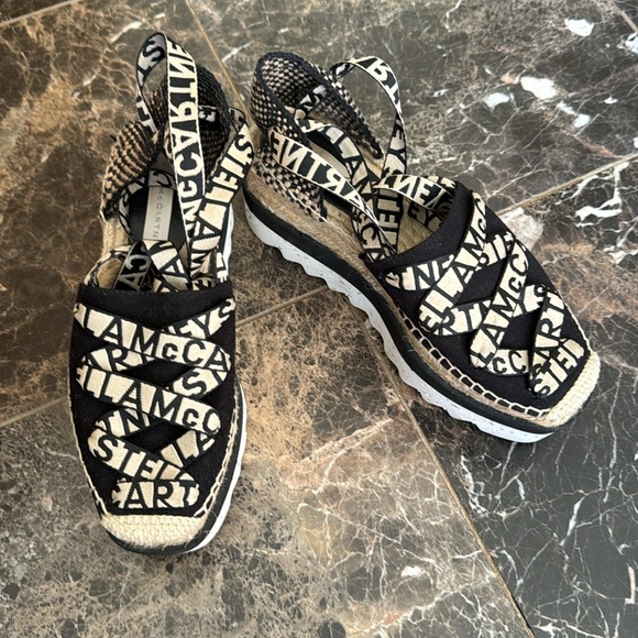 STELLA MCCARTNEY GAIA LOGO STRAP ESPADRILLE SIZE 8 (38) - Picture 2 of 3